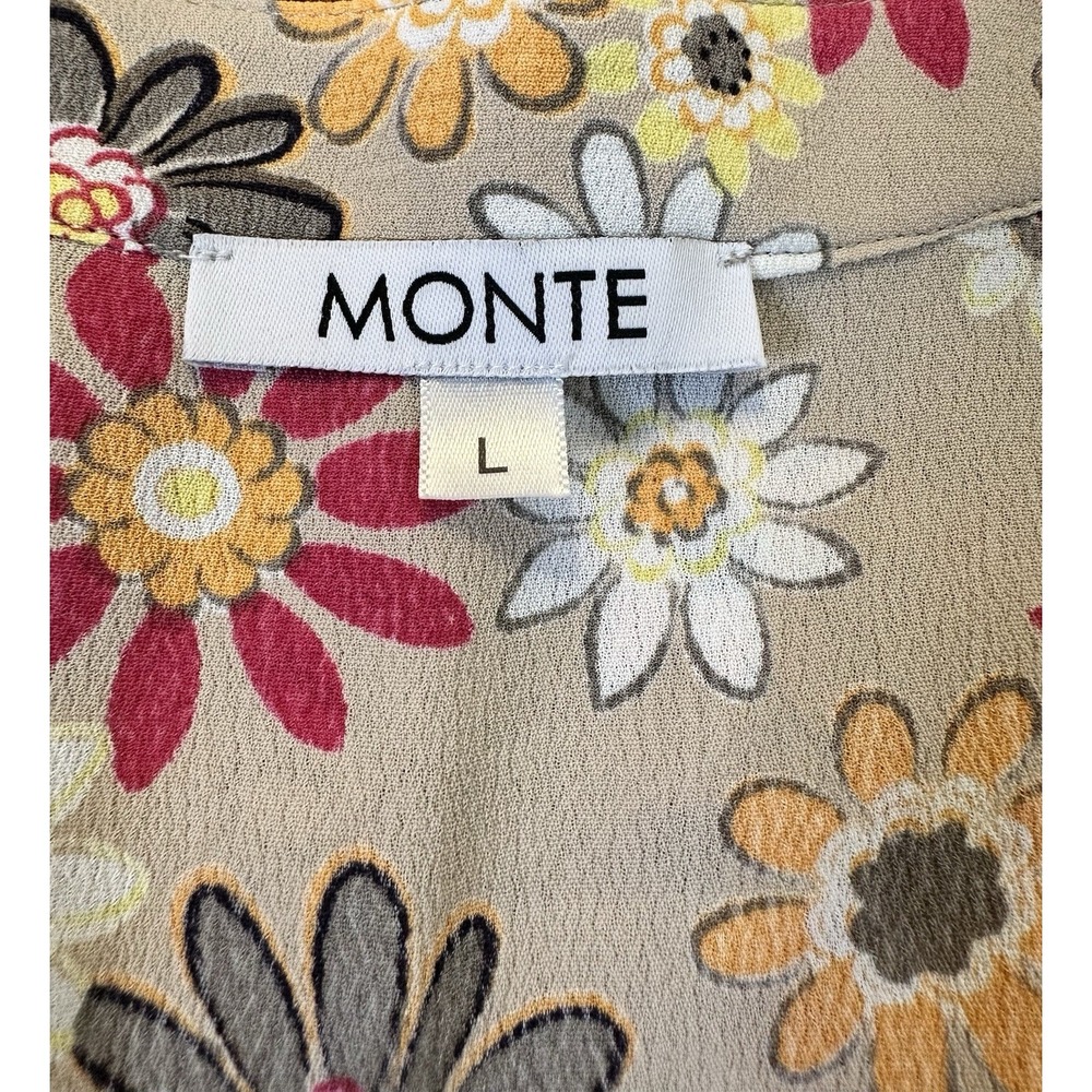 Monte Floral Maxi Dress Floral Full Button Sz L Boho Cottage Core $125 new - Picture 5 of 11